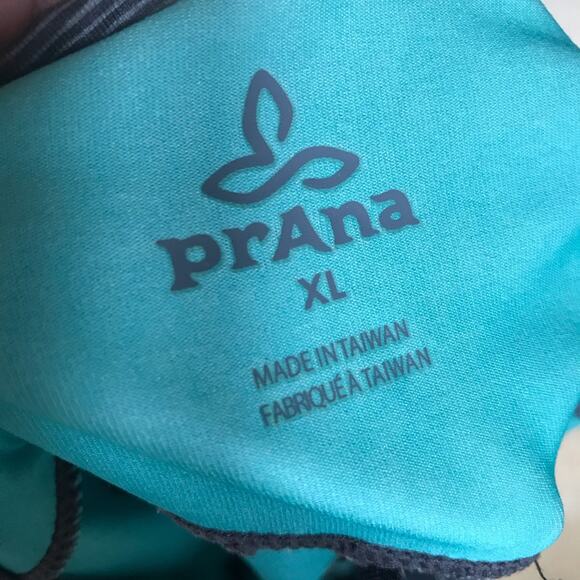 Prana Green Striped Yoga Cropped Leggings Women’s Size XL Style # W41180320 - Picture 6 of 9